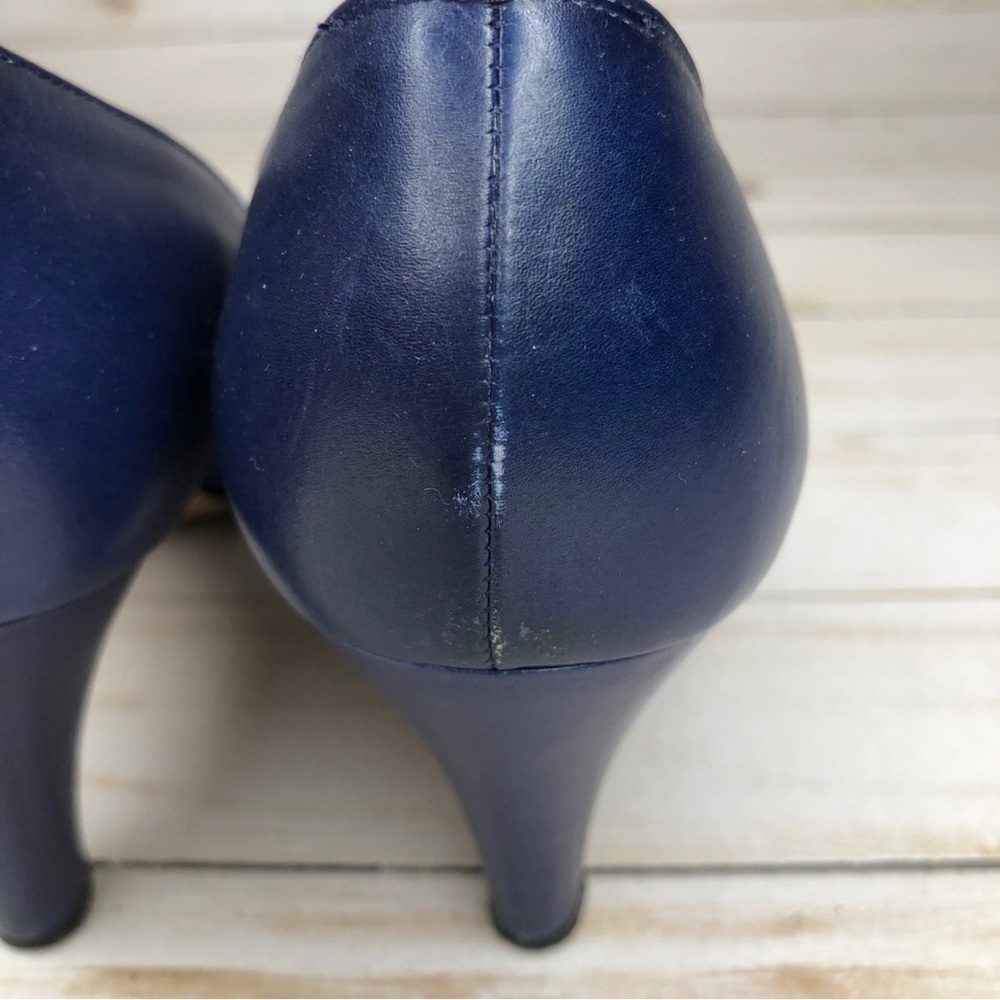 Salvatore Ferragamo Vintage Blue Snake Print Pumps Heels Sz 7.5AAA - Picture 8 of 16